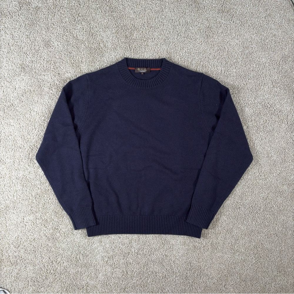 loro piana baby cashmere crew neck pullover sweater LARGE